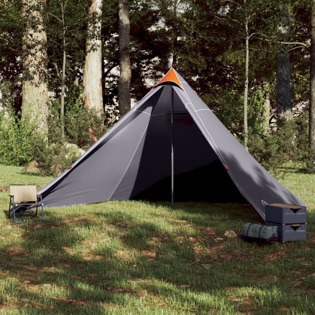 vidaXL Family Tent Tipi 7-Person Grey and Orange Waterproof