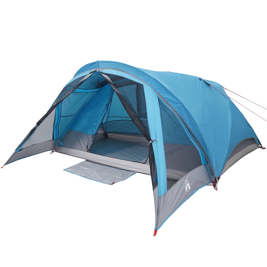 vidaXL Camping Tent Cabin 4-Person Blue Waterproof