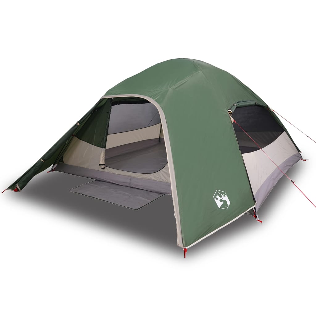 vidaXL Camping Tent Dome 4-Person Green Waterproof