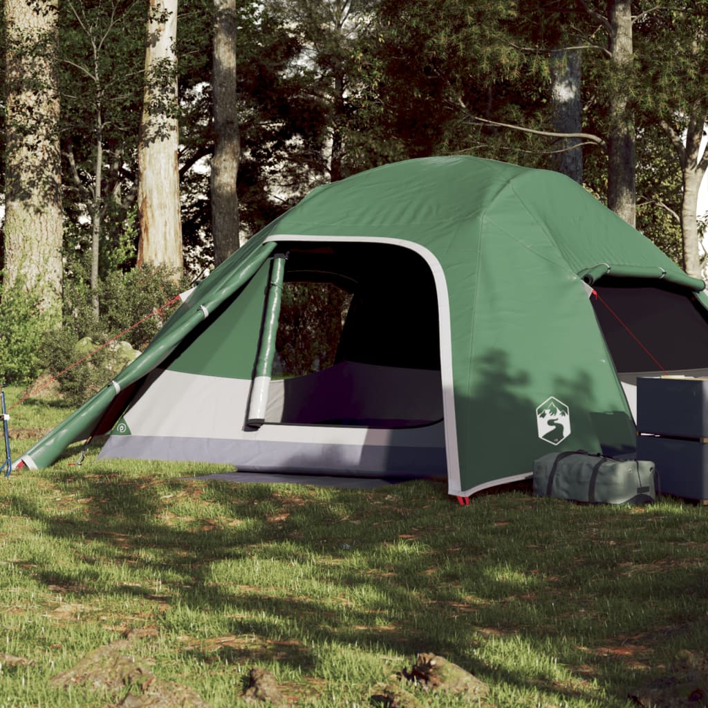 vidaXL Camping Tent Dome 4-Person Green Waterproof