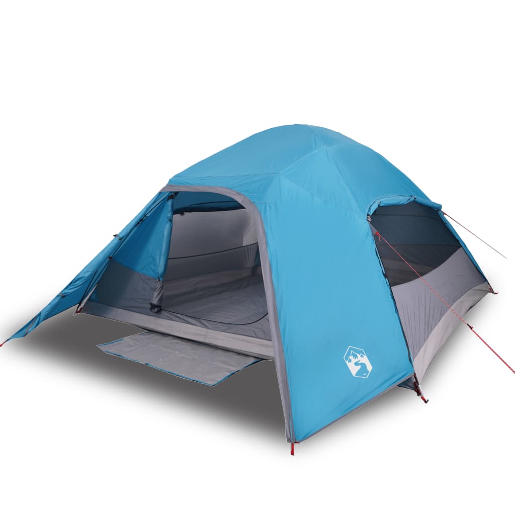 vidaXL Camping Tent Dome 4-Person Blue Waterproof