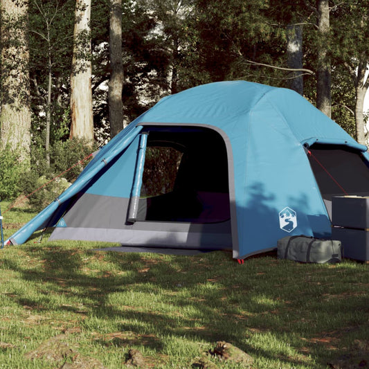 vidaXL Camping Tent Dome 4-Person Blue Waterproof