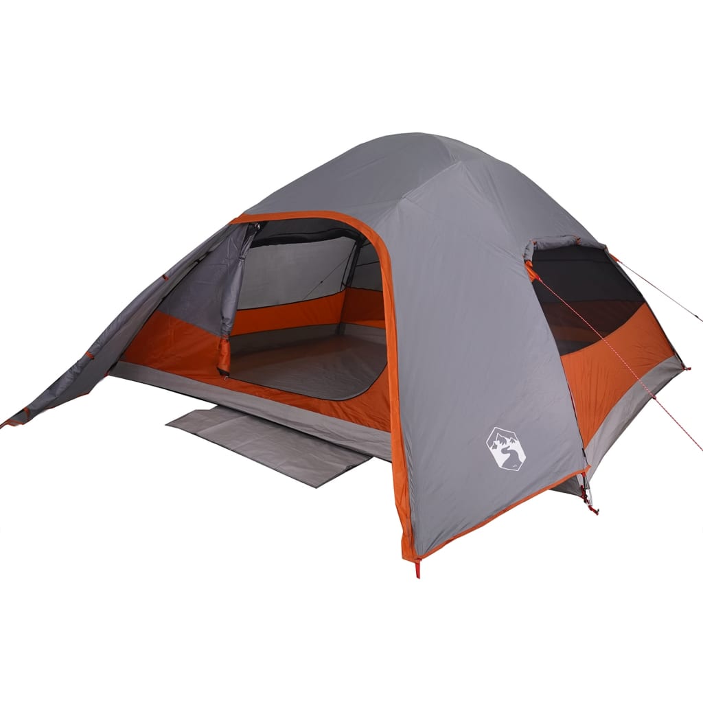 vidaXL Camping Tent Dome 4-Person Grey Waterproof