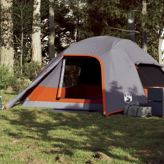 vidaXL Camping Tent Dome 4-Person Grey Waterproof