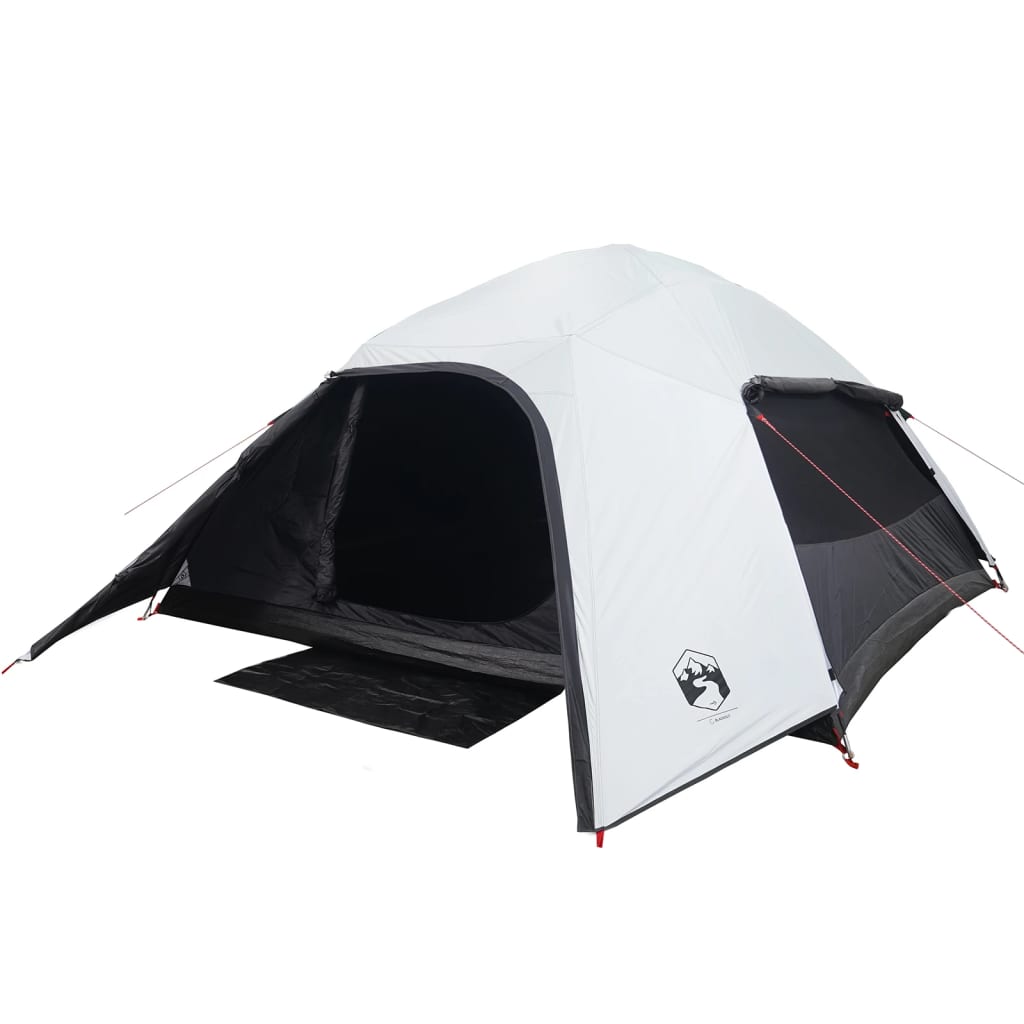 vidaXL Camping Tent Dome 4-Person White Blackout Fabric Waterproof