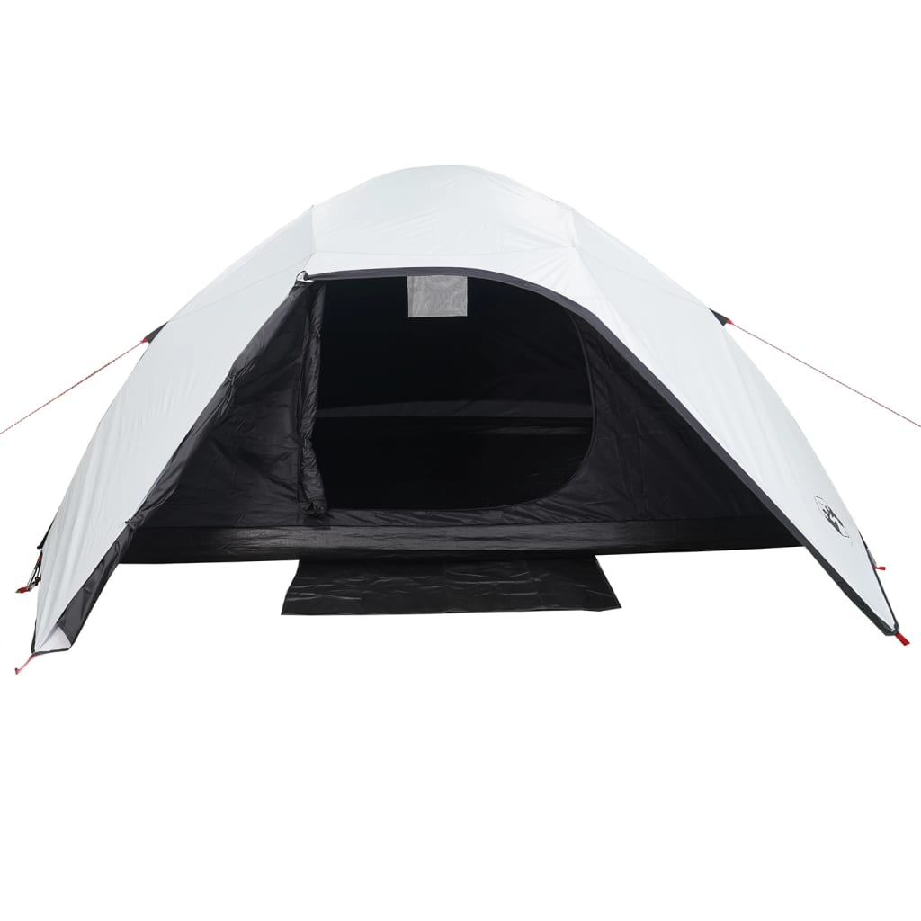 vidaXL Camping Tent Dome 4-Person White Blackout Fabric Waterproof