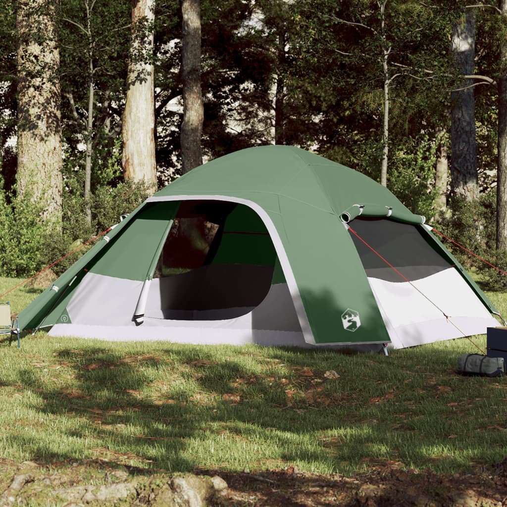 vidaXL Family Tent Dome 6-Person Green Waterproof