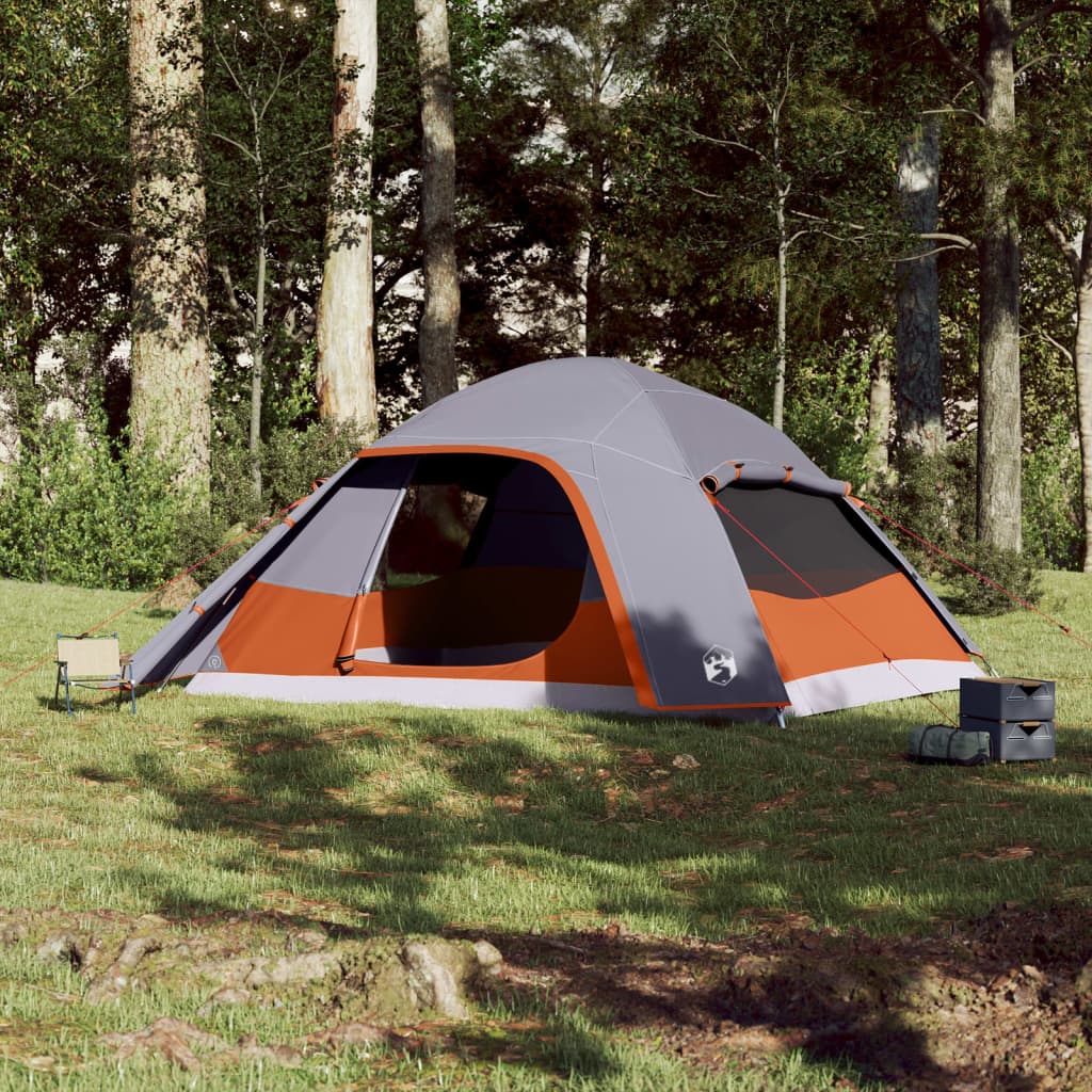 vidaXL Family Tent Dome 6-Person Grey Waterproof