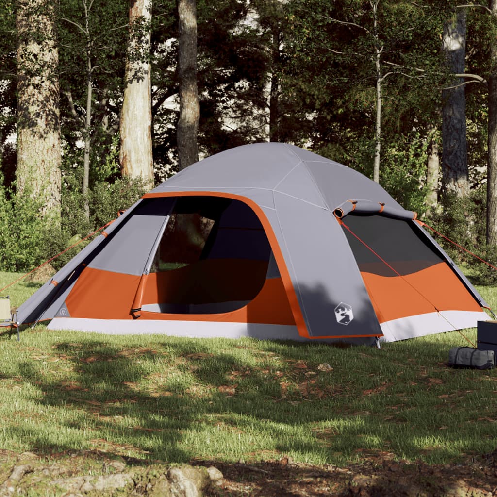 vidaXL Family Tent Dome 6-Person Grey Waterproof