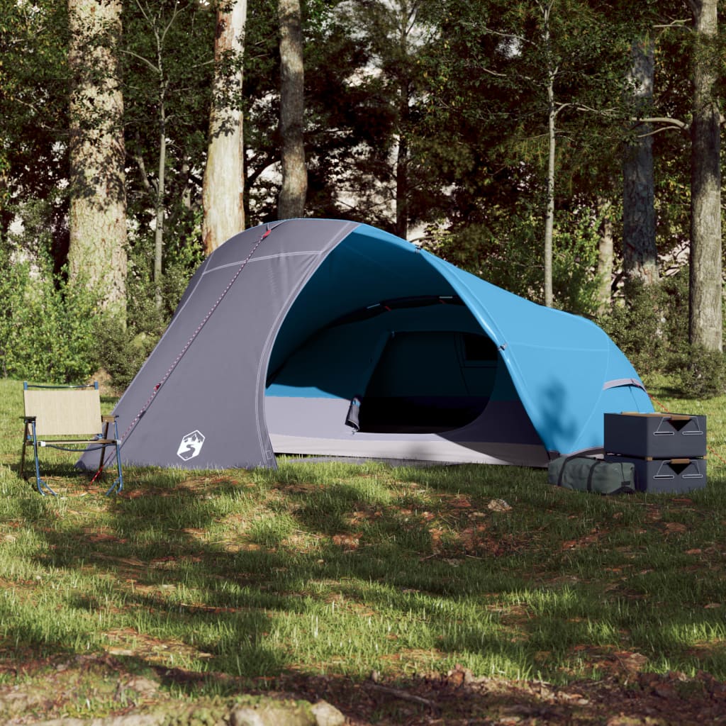 vidaXL Camping Tent Dome 4-Person Blue Waterproof