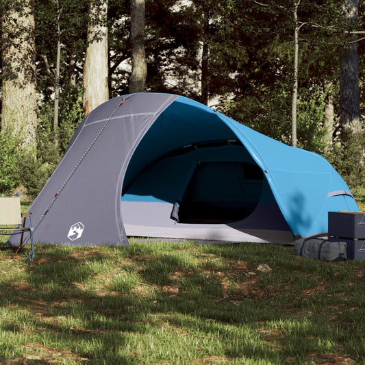 vidaXL Camping Tent Dome 4-Person Blue Waterproof