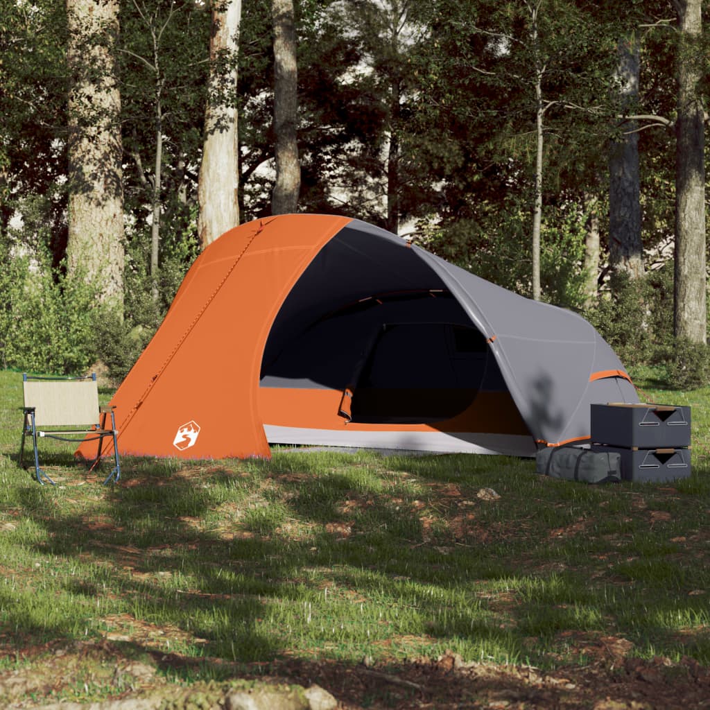 vidaXL Camping Tent Dome 4-Person Orange Waterproof