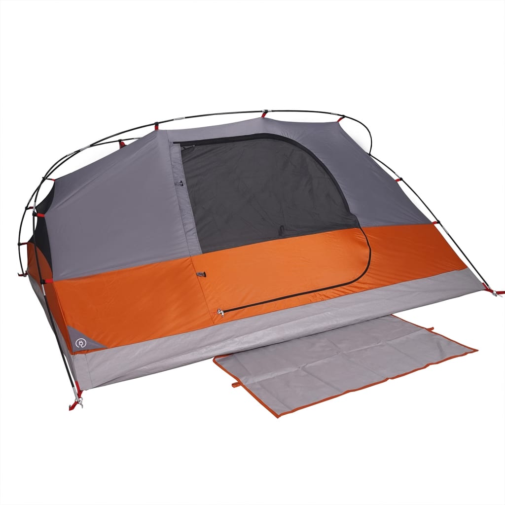 vidaXL Camping Tent Dome 4-Person Orange Waterproof