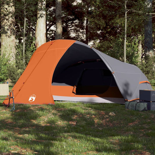 vidaXL Camping Tent Dome 4-Person Orange Waterproof