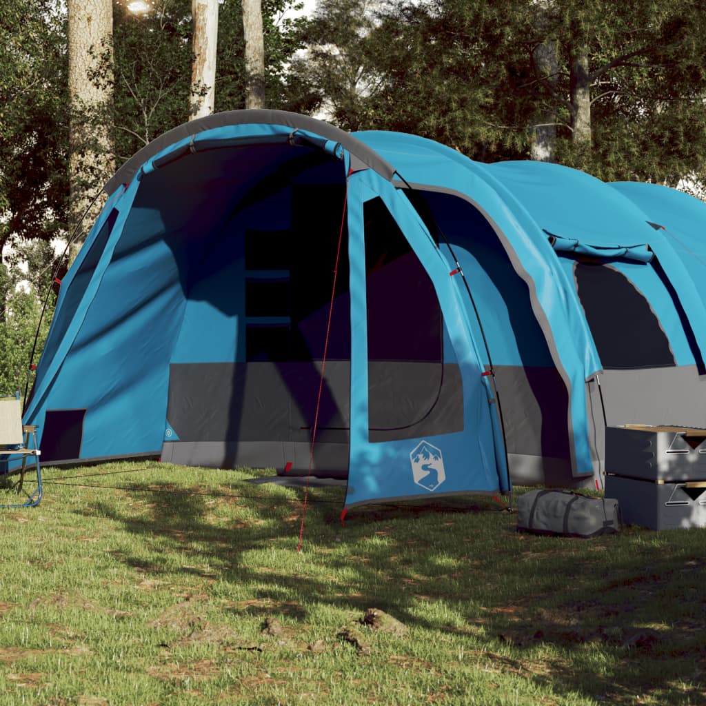 vidaXL Family Tent Tunnel 8-Person Blue Waterproof