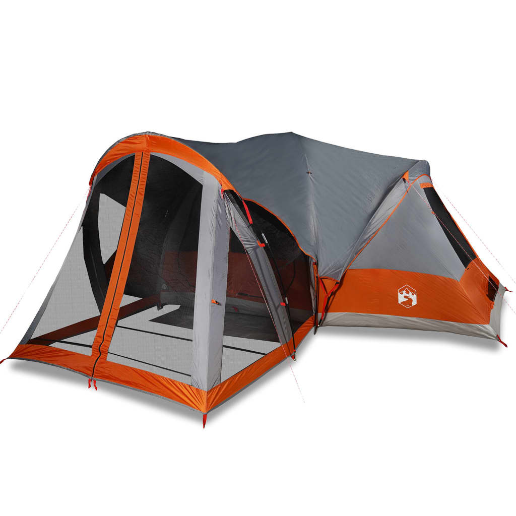 vidaXL Family Tent Tipi 8-Person Grey and Orange Waterproof