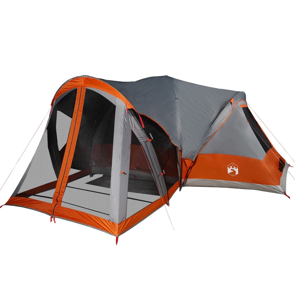 vidaXL Family Tent Tipi 8-Person Grey and Orange Waterproof