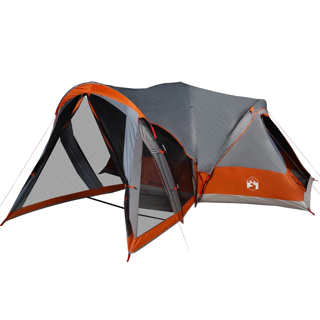 vidaXL Family Tent Tipi 8-Person Grey and Orange Waterproof