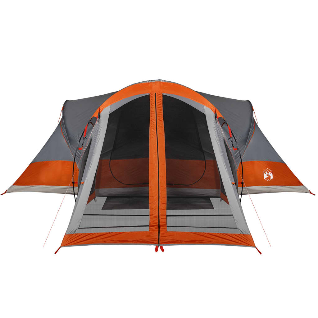 vidaXL Family Tent Tipi 8-Person Grey and Orange Waterproof