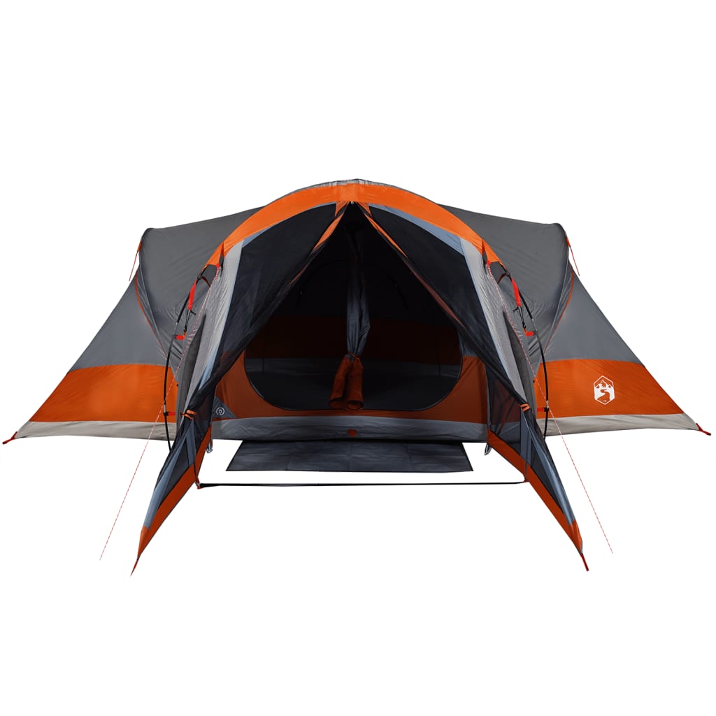 vidaXL Family Tent Tipi 8-Person Grey and Orange Waterproof