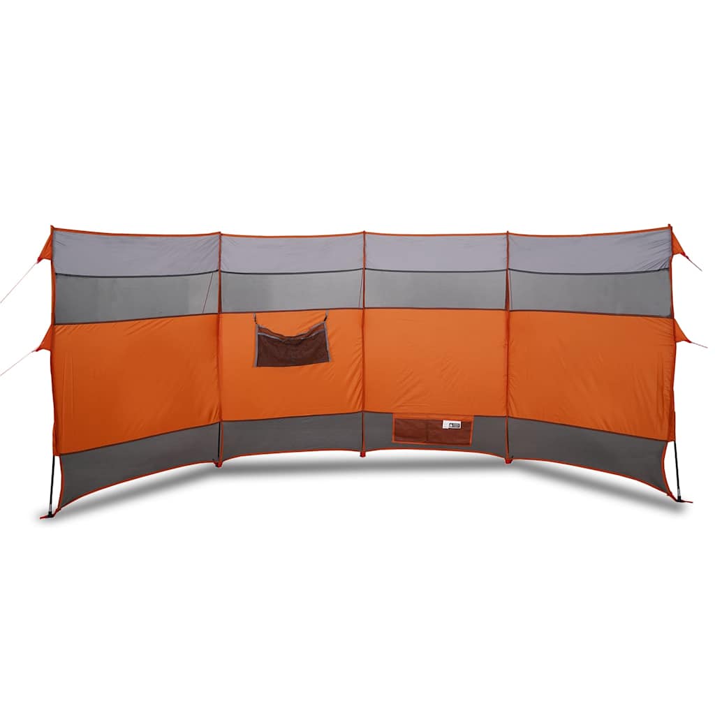 Camping Windbreak Grey and Orange 366x152x152 cm Waterproof