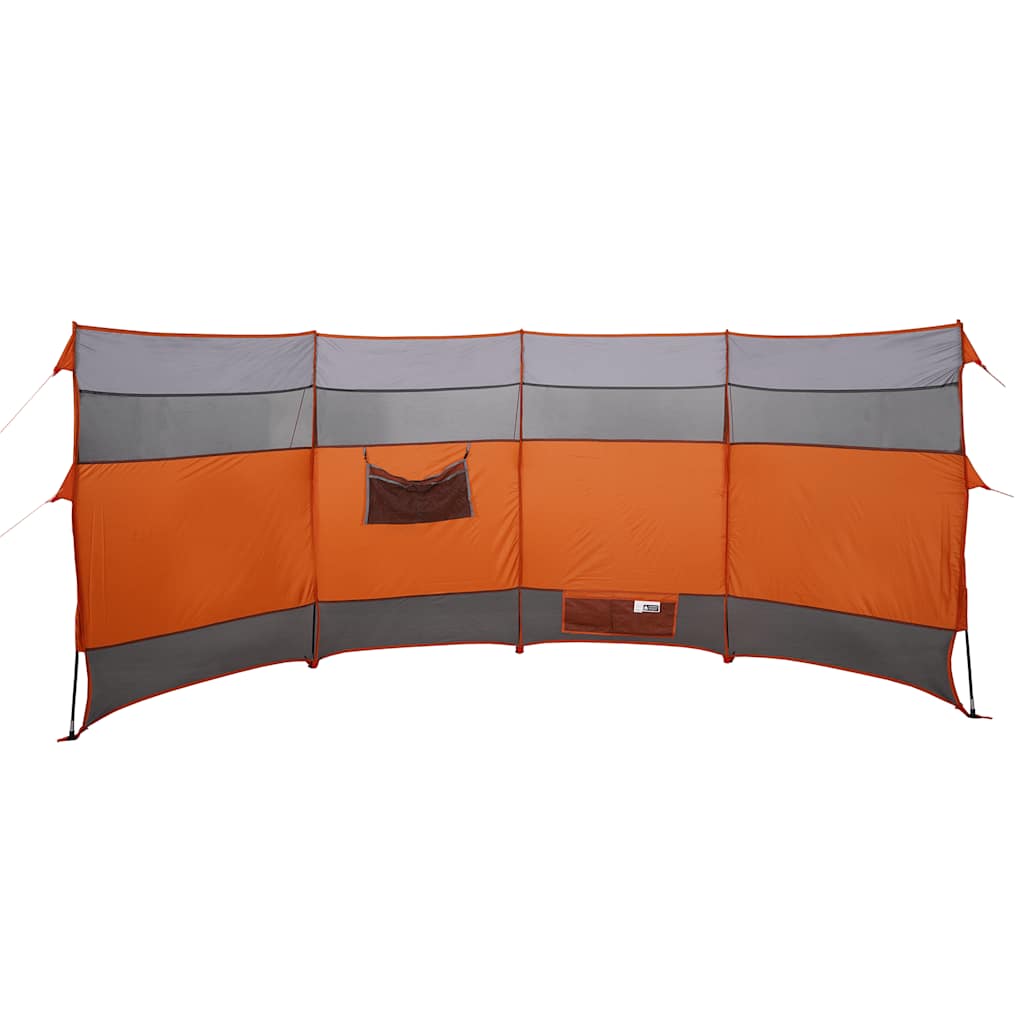 Camping Windbreak Grey and Orange 366x152x152 cm Waterproof