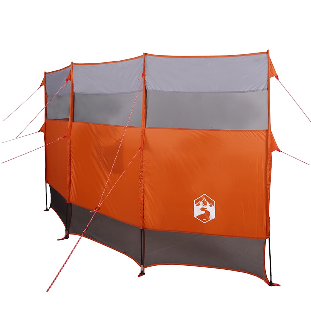 Camping Windbreak Grey and Orange 366x152x152 cm Waterproof