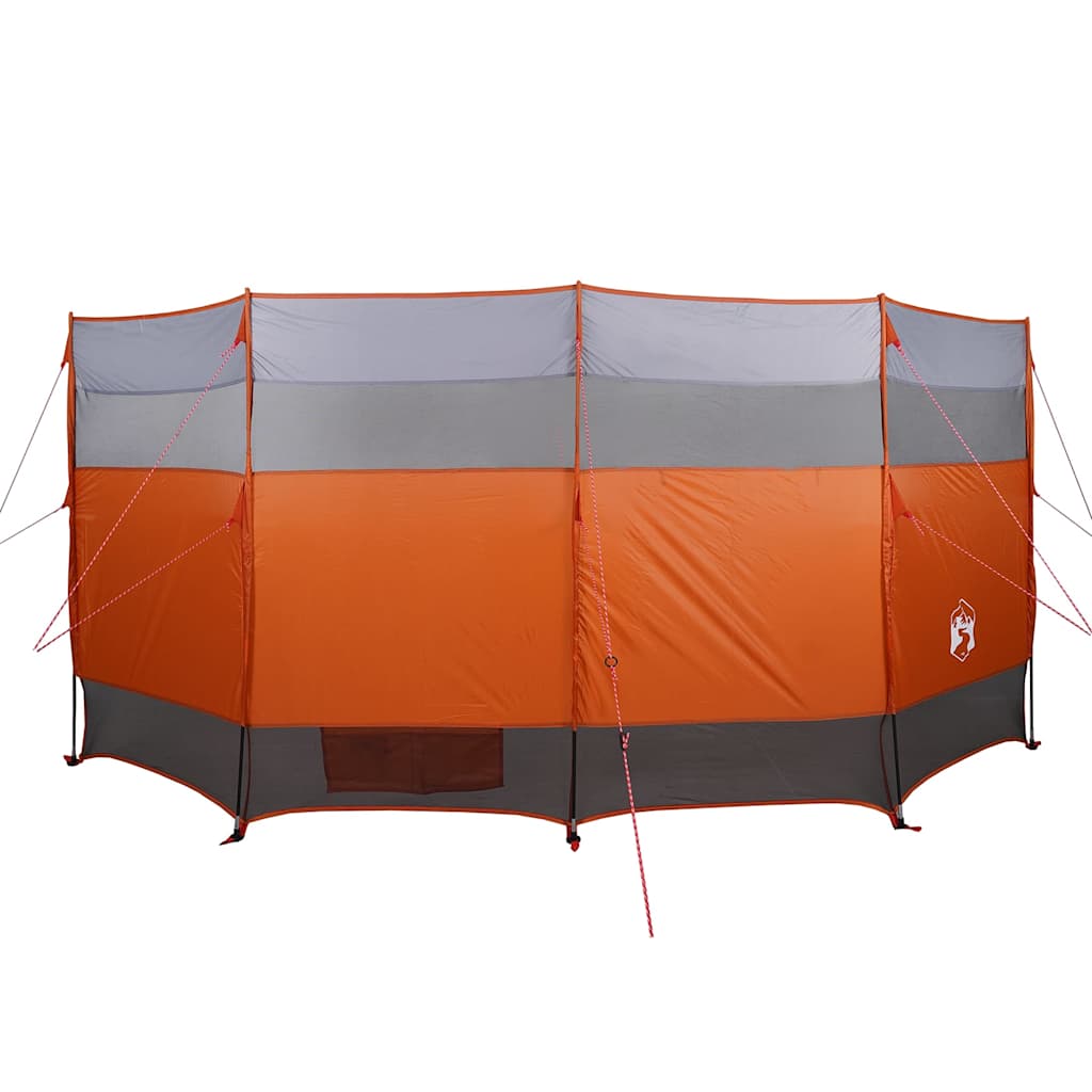Camping Windbreak Grey and Orange 366x152x152 cm Waterproof