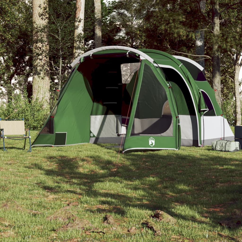 vidaXL Camping Tent Tunnel 4-Person Green Waterproof