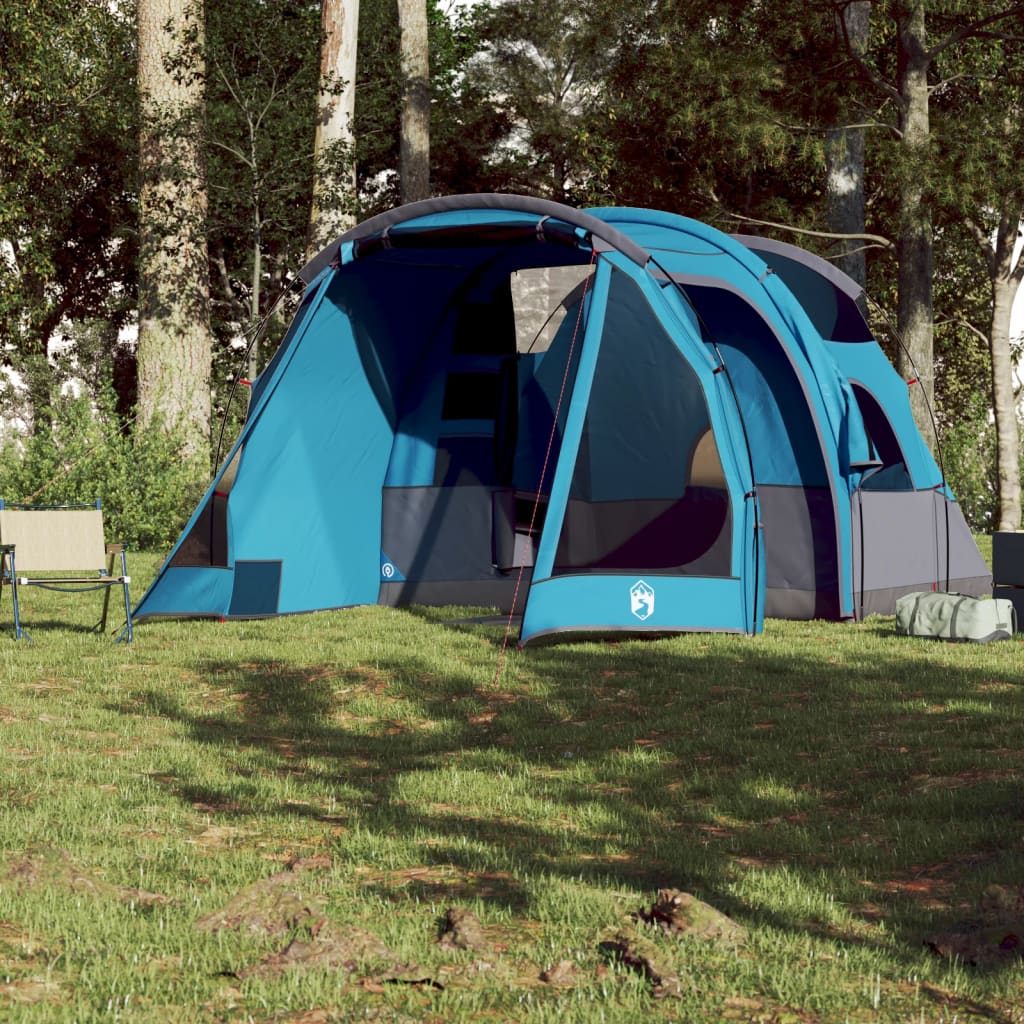 vidaXL Camping Tent Tunnel 4-Person Blue Waterproof