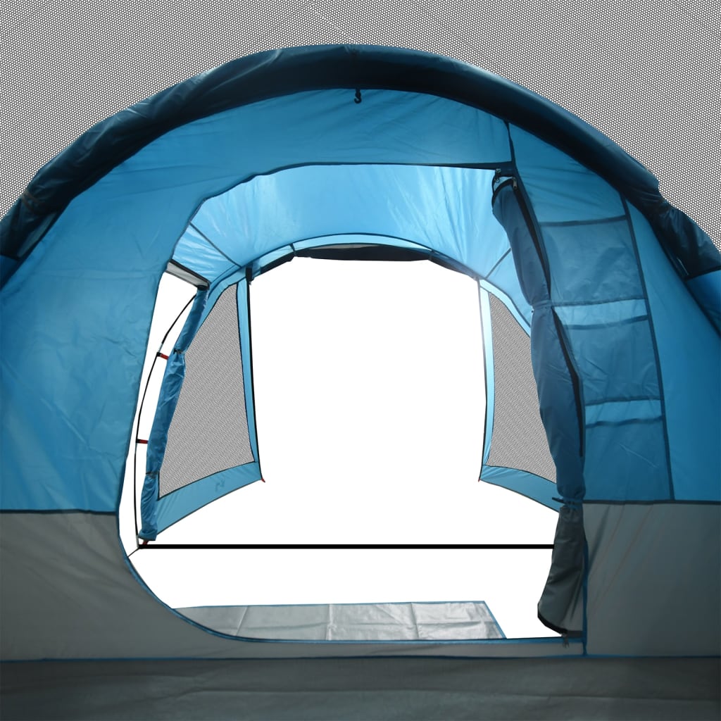 vidaXL Camping Tent Tunnel 4-Person Blue Waterproof