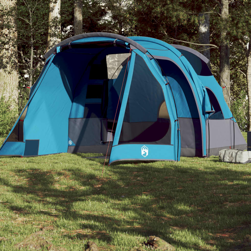 vidaXL Camping Tent Tunnel 4-Person Blue Waterproof