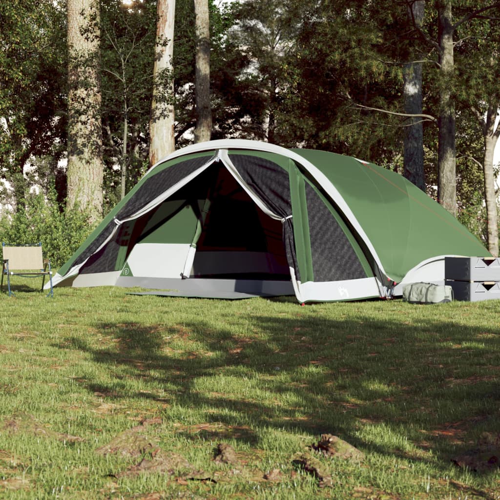 vidaXL Family Tent Cabin 6-Person Green Waterproof