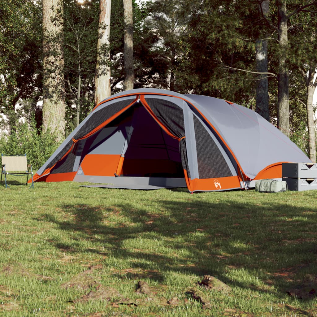 vidaXL Family Tent Cabin 6-Person Grey Waterproof