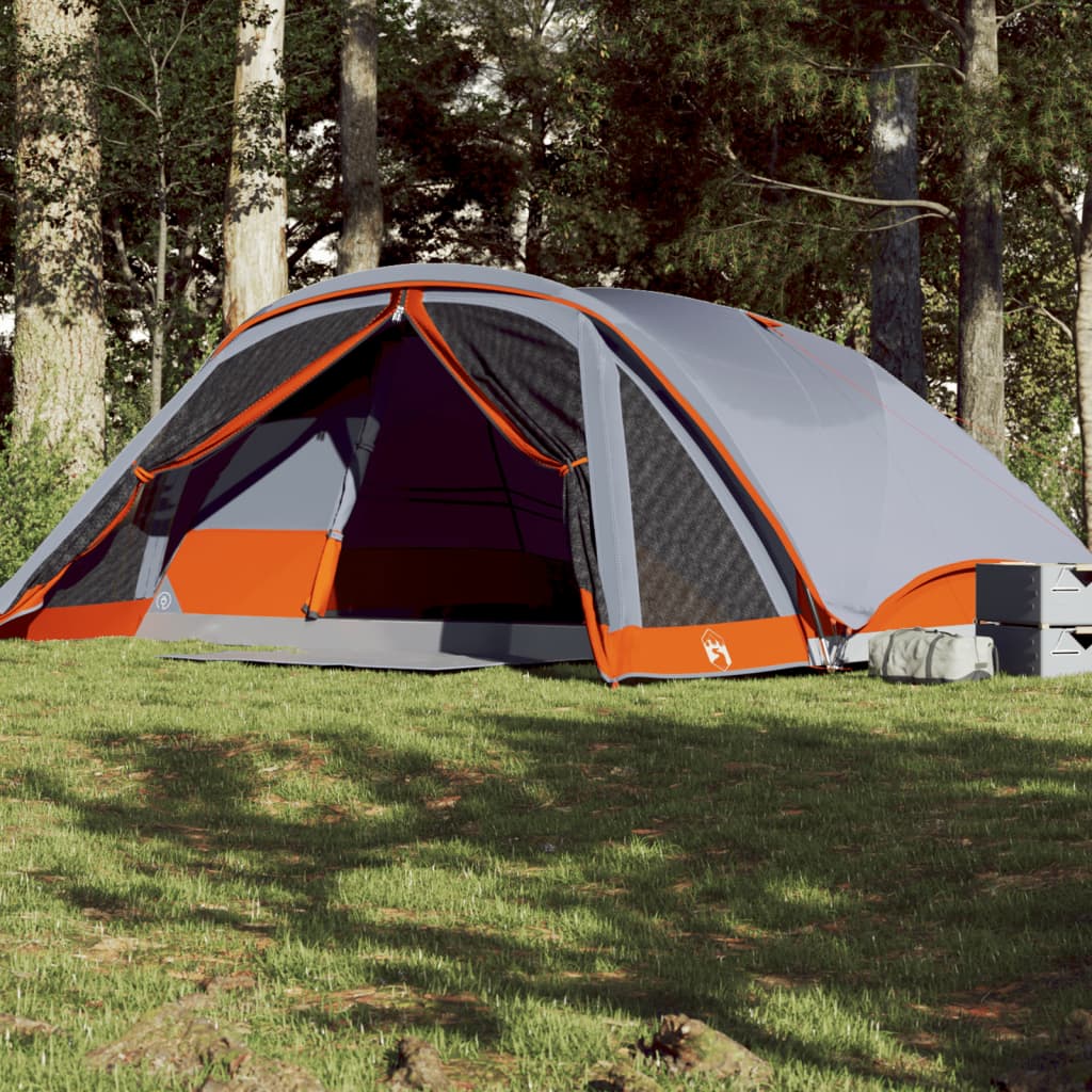 vidaXL Family Tent Cabin 6-Person Grey Waterproof