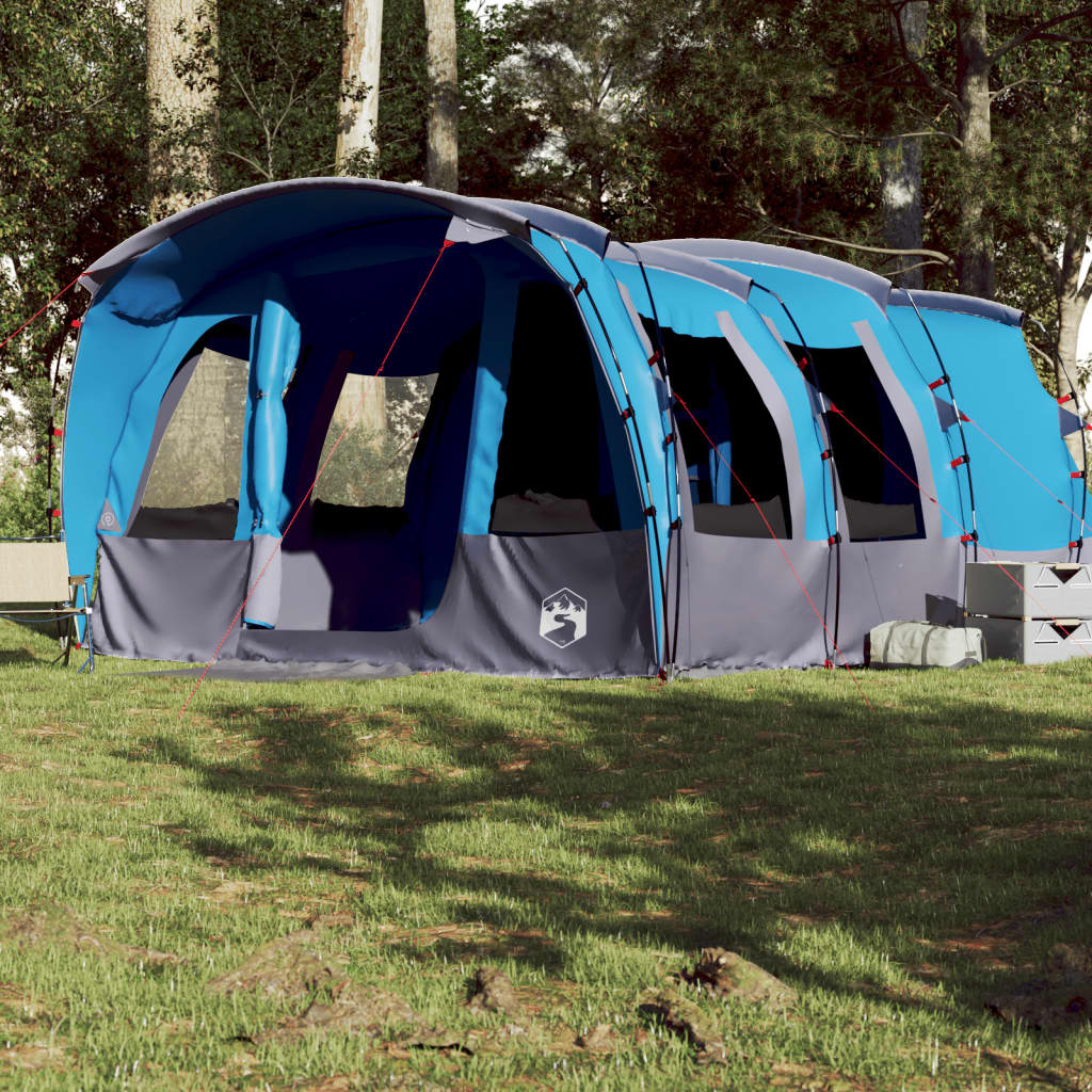 vidaXL Family Tent Tunnel 8-Person Blue Waterproof