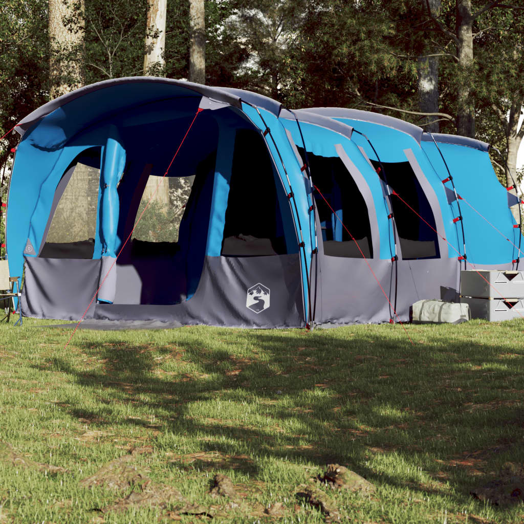 vidaXL Family Tent Tunnel 8-Person Blue Waterproof