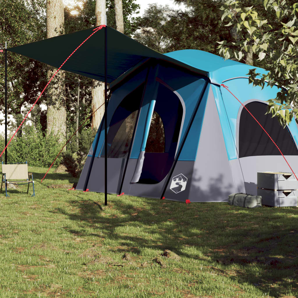 vidaXL Camping Tent Cabin 5-Person Blue Waterproof