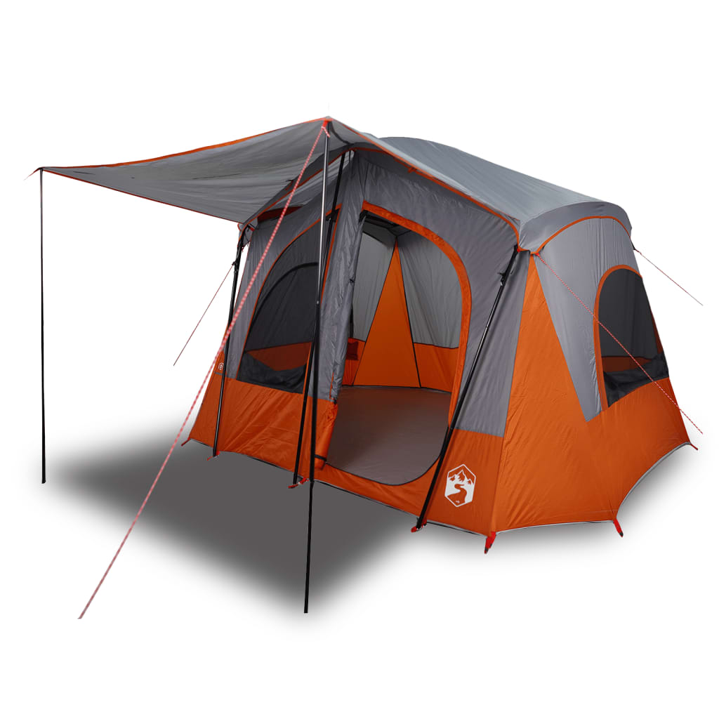 vidaXL Camping Tent Cabin 5-Person Grey and Orange Waterproof