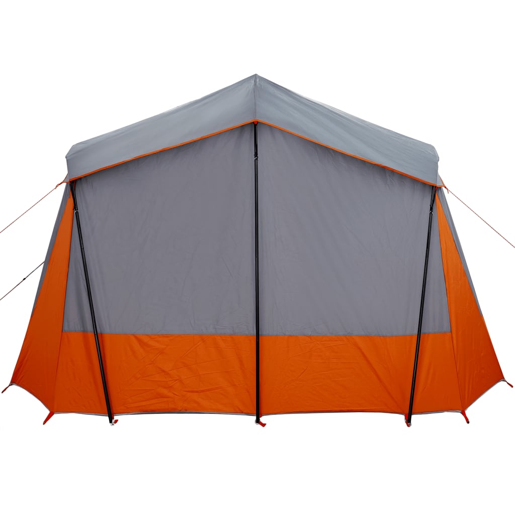 vidaXL Camping Tent Cabin 5-Person Grey and Orange Waterproof