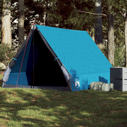 vidaXL Camping Tent A-Frame 2-Person Blue Waterproof