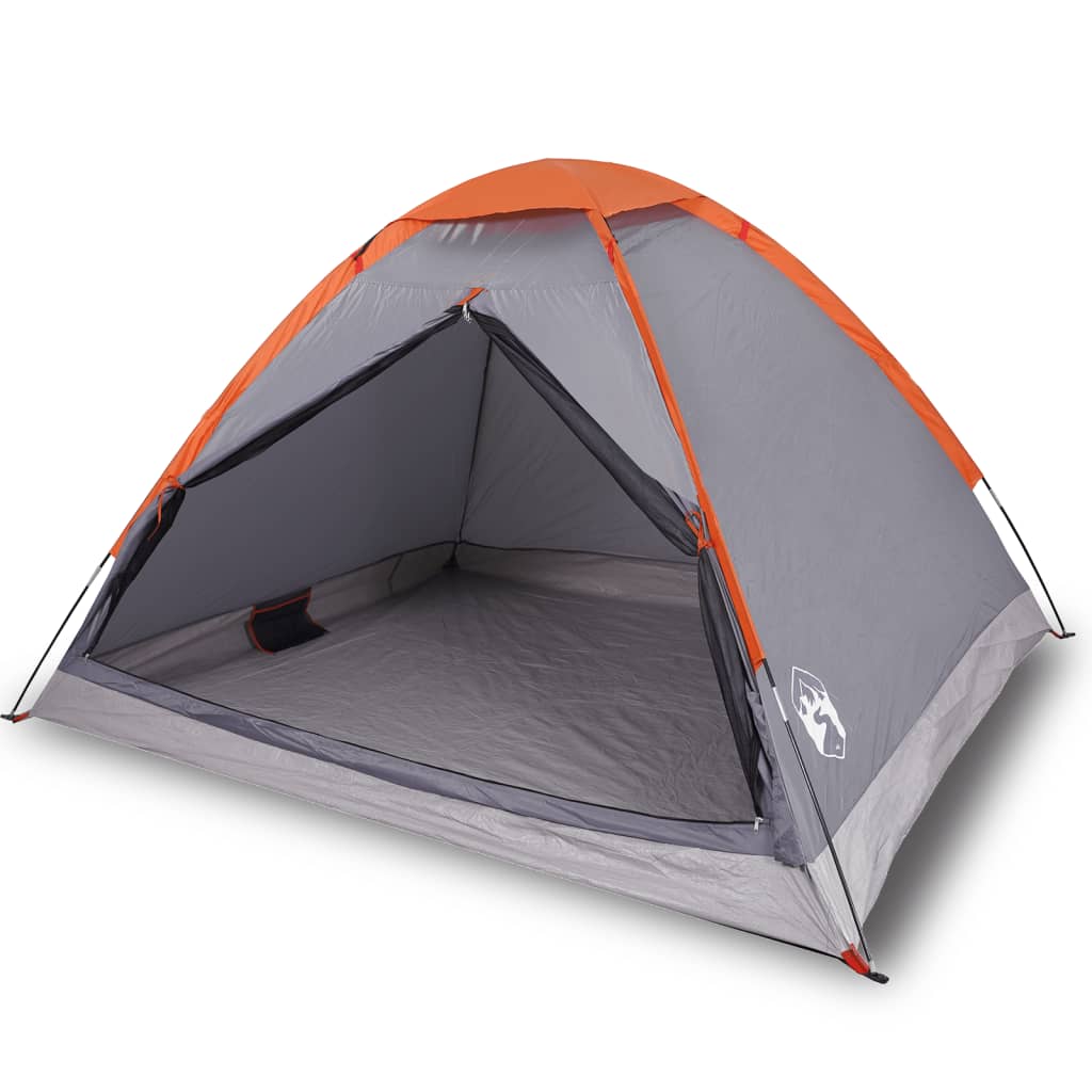 vidaXL Camping Tent Dome 2-Person Grey and Orange Waterproof