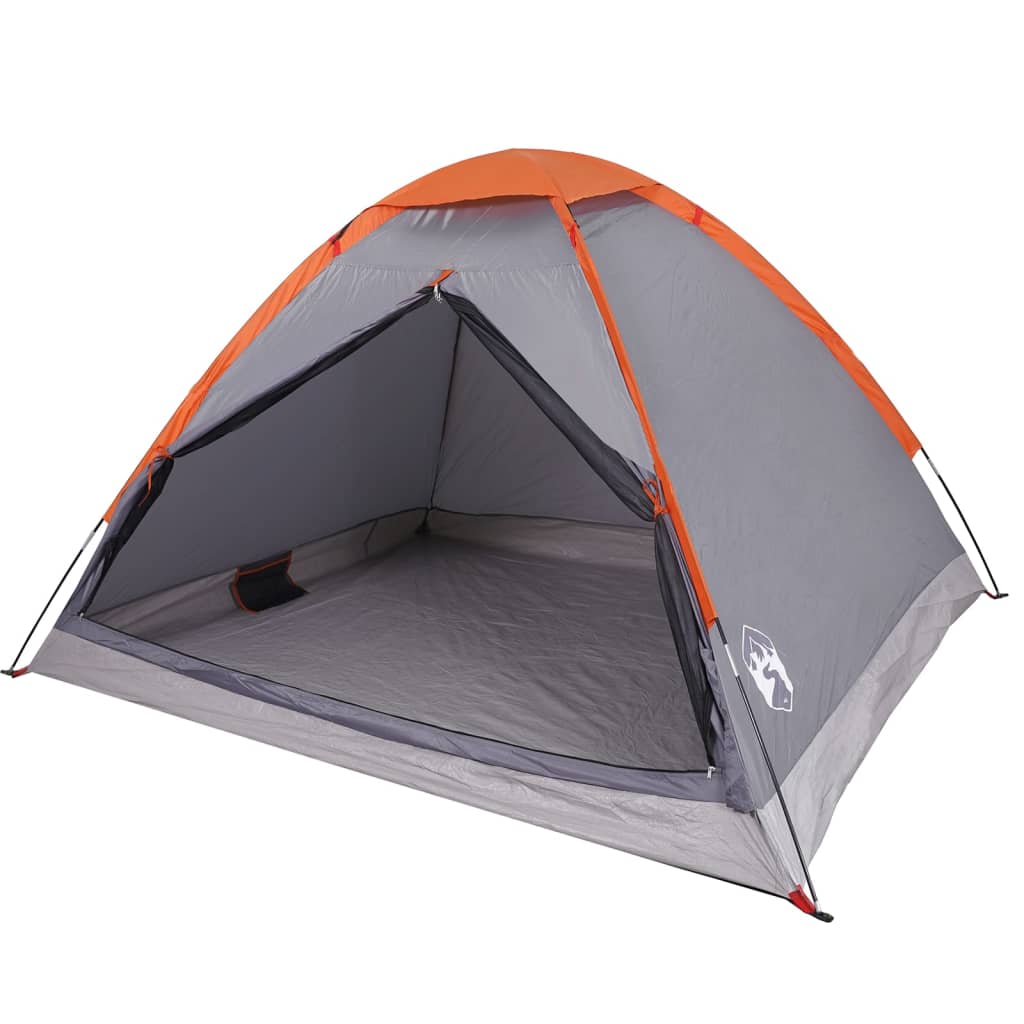 vidaXL Camping Tent Dome 2-Person Grey and Orange Waterproof