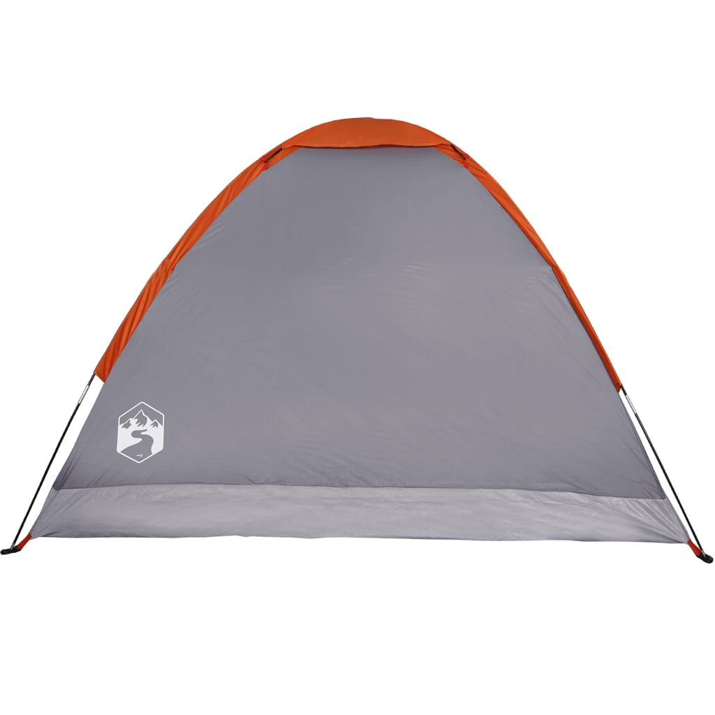 vidaXL Camping Tent Dome 2-Person Grey and Orange Waterproof