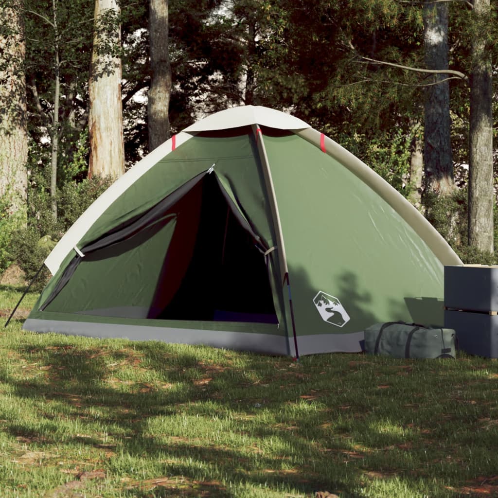 vidaXL Camping Tent Dome 4-Person Green Waterproof