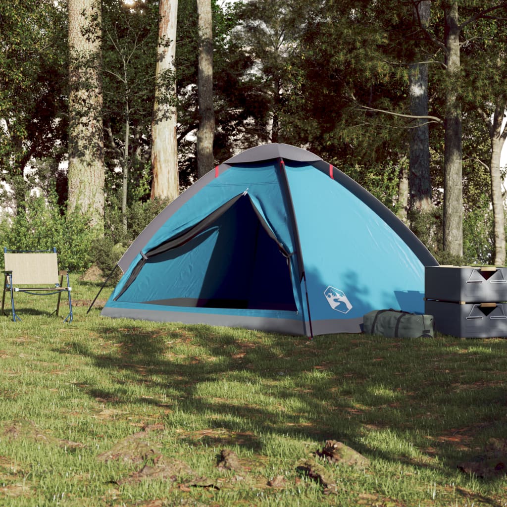 vidaXL Camping Tent Dome 4-Person Blue Waterproof