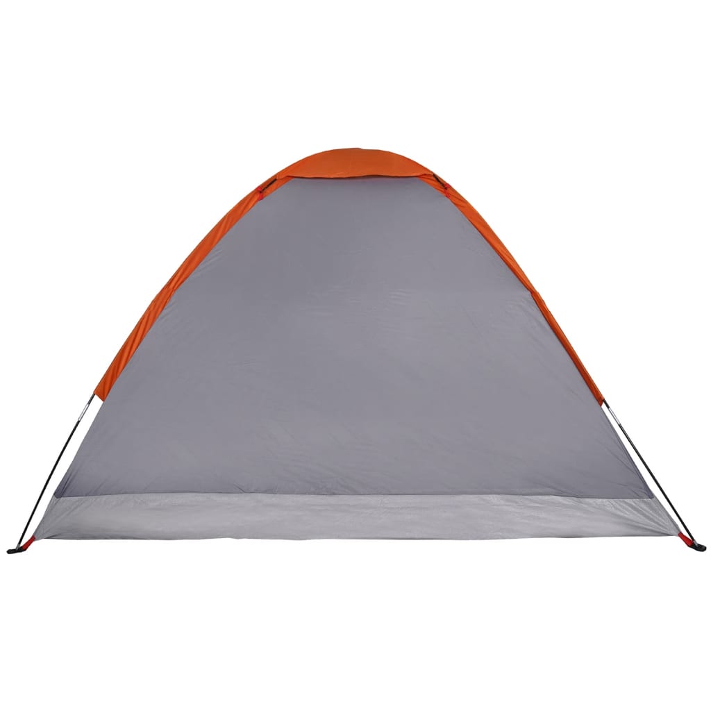 vidaXL Camping Tent Dome 4-Person Grey and Orange Waterproof