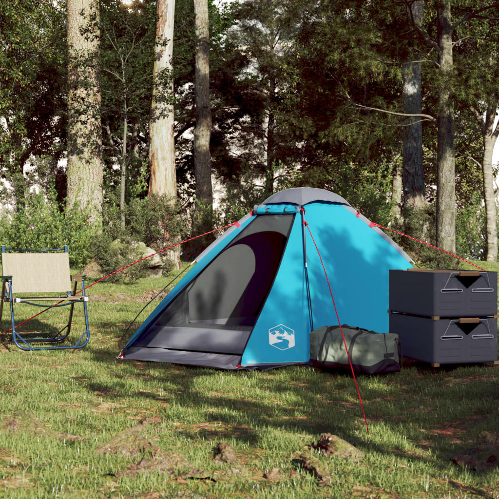 vidaXL Camping Tent Dome 2-Person Blue Waterproof