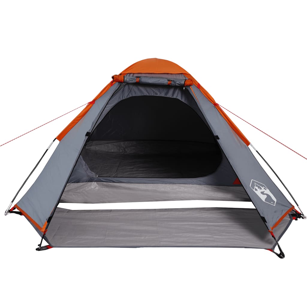 vidaXL Camping Tent Dome 2-Person Grey and Orange Waterproof