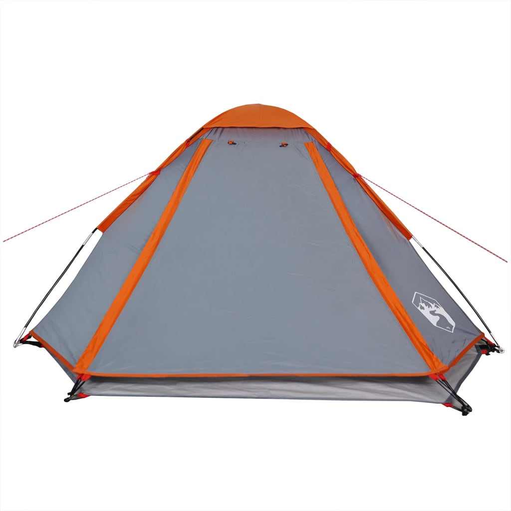 vidaXL Camping Tent Dome 2-Person Grey and Orange Waterproof